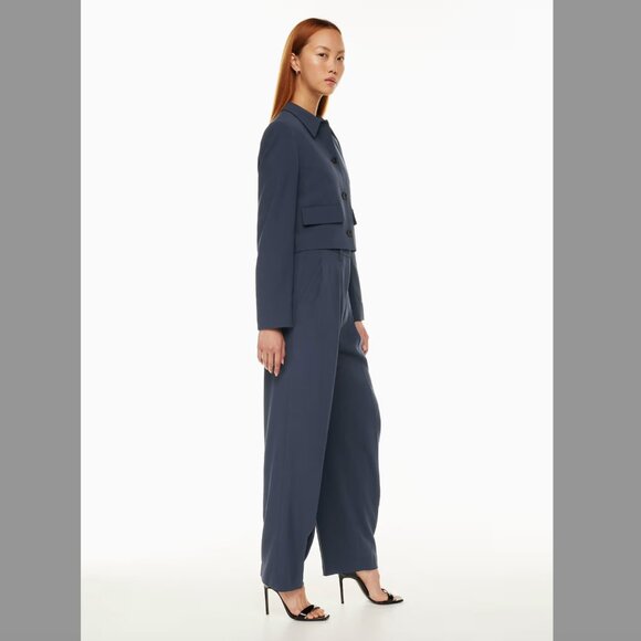 Aritzia Babaton Frances Jacket Blue Total Eclipse Size XL | Button Front Blazer - Picture 8 of 14
